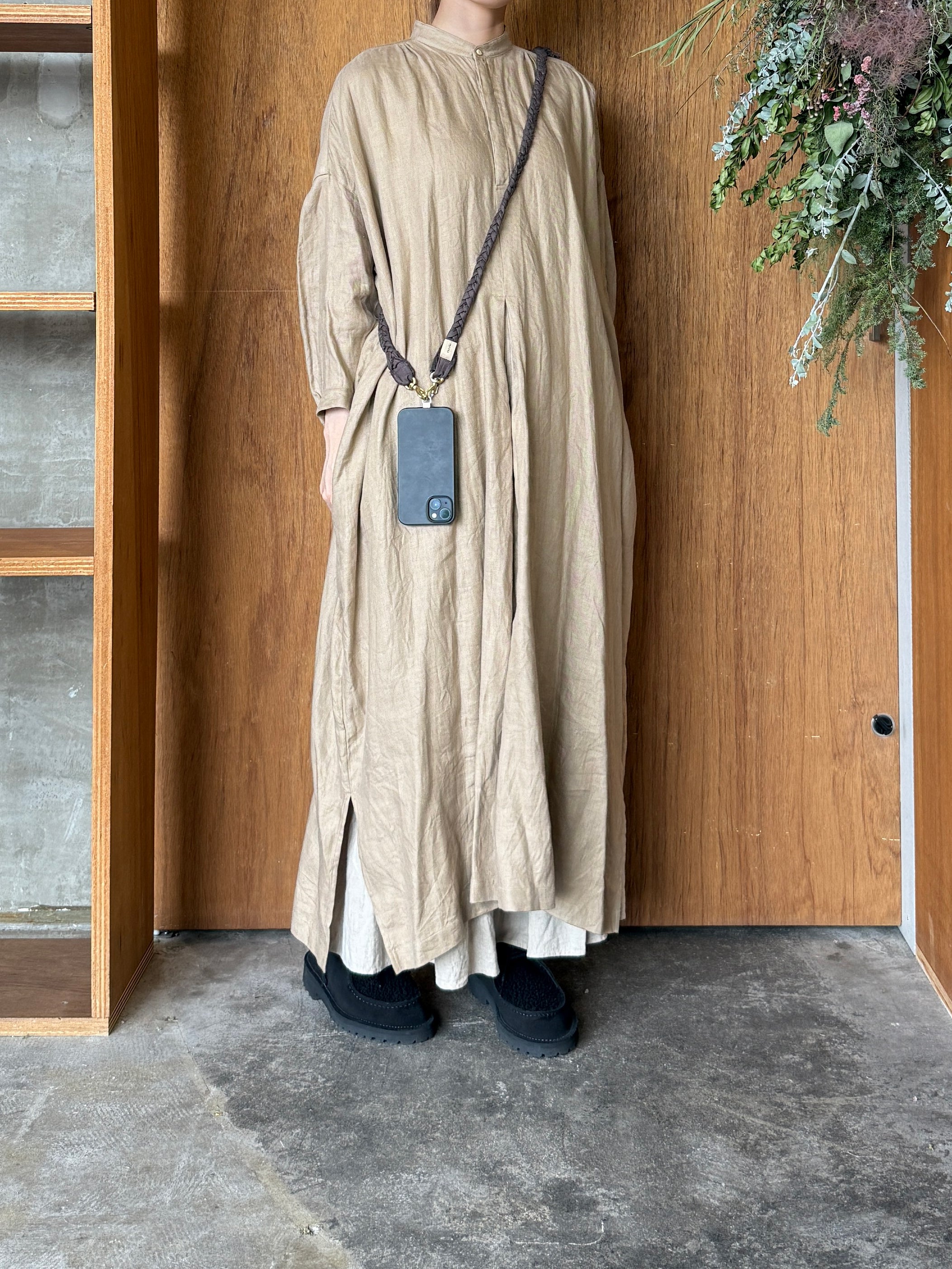 suzuki takayuki × ams, / braided shoulder strap (smoky walnut / ダークブラウン)