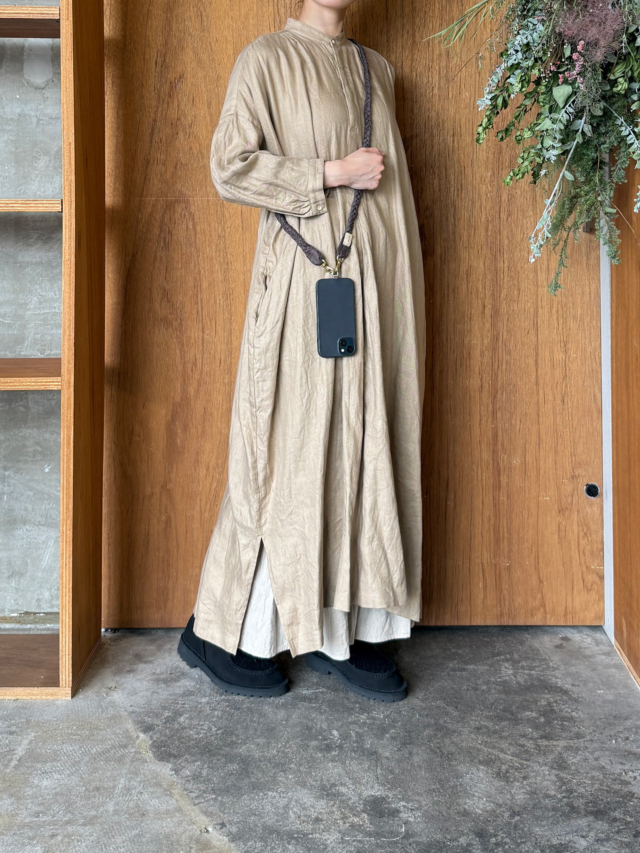 suzuki takayuki × ams, / braided shoulder strap (smoky walnut / ダークブラウン)