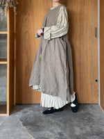 GASA*/  形跡 Traces ワイドワンピース (beige check)