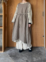 GASA*/  形跡 Traces ワイドワンピース (beige check)