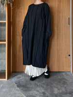 GASA*/  形跡 Traces ワイドワンピース (black check)