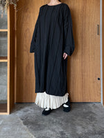 GASA*/  形跡 Traces ワイドワンピース (black check)
