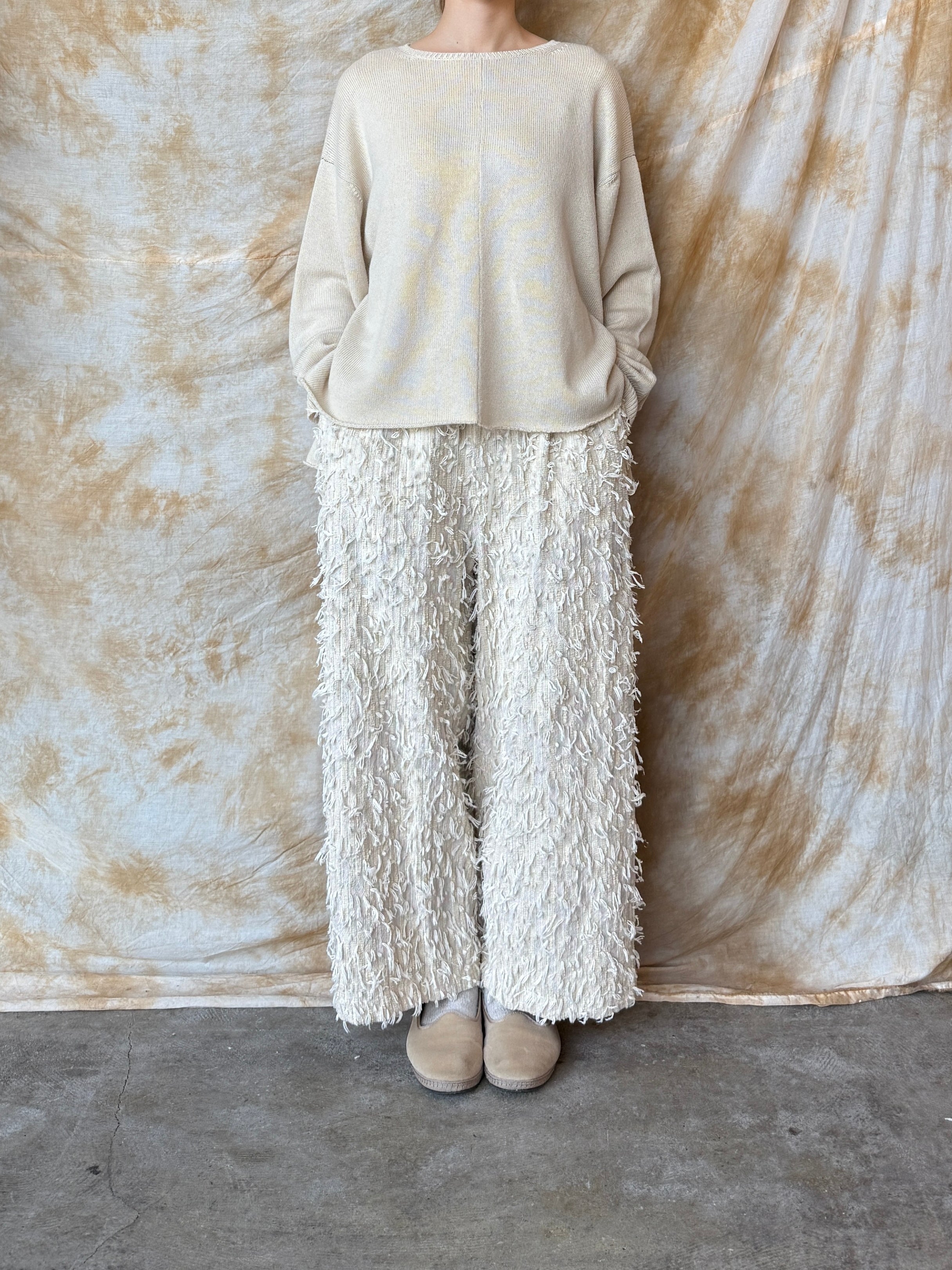 qiri / mineral gather wide pants (ライベージュ)