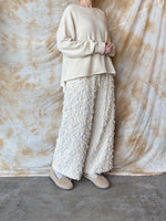 qiri / mineral gather wide pants (ライベージュ)