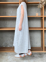 Vlas Blomme / Vintage Check 3way ロングジレ(Off White)