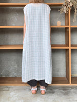 Vlas Blomme / Vintage Check 3way ロングジレ(Off White)