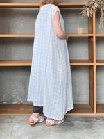 Vlas Blomme / Vintage Check 3way ロングジレ(Off White)