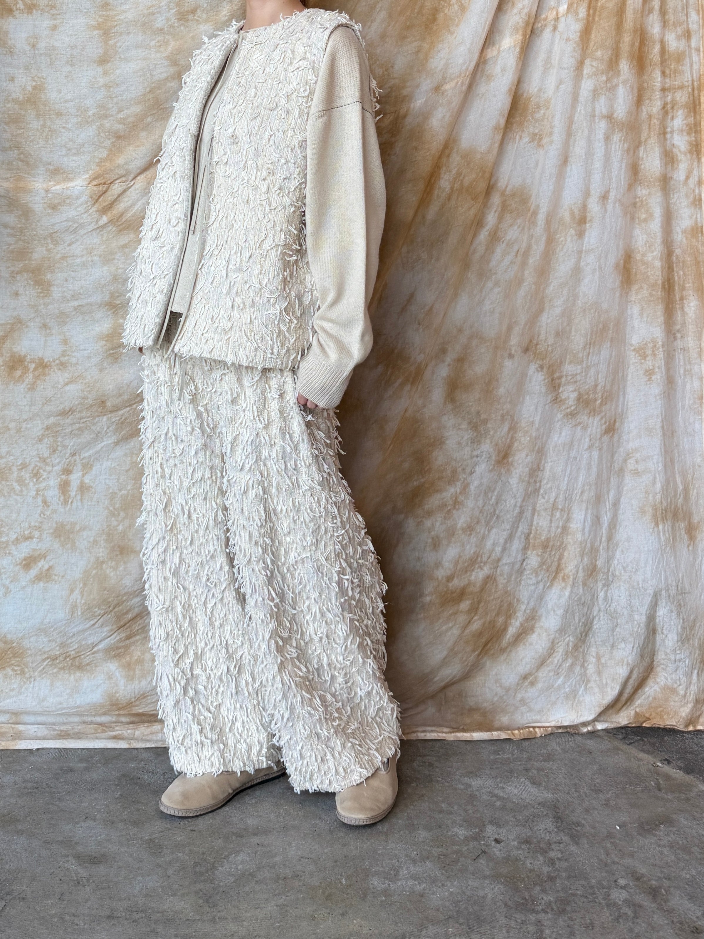 qiri / mineral reversible vest (ライベージュ)