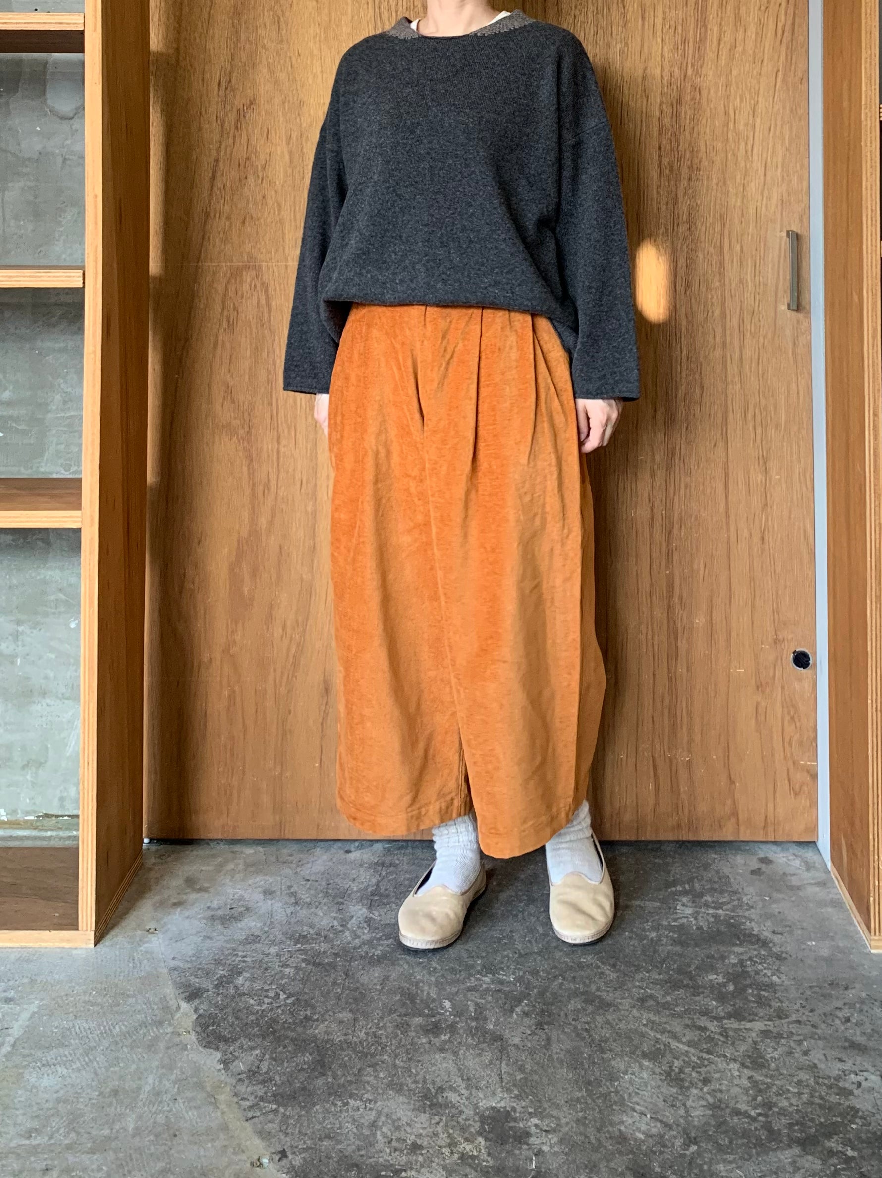 Vlas Blomme / cotton Linen Vintage Mole ツータックワイドパンツ