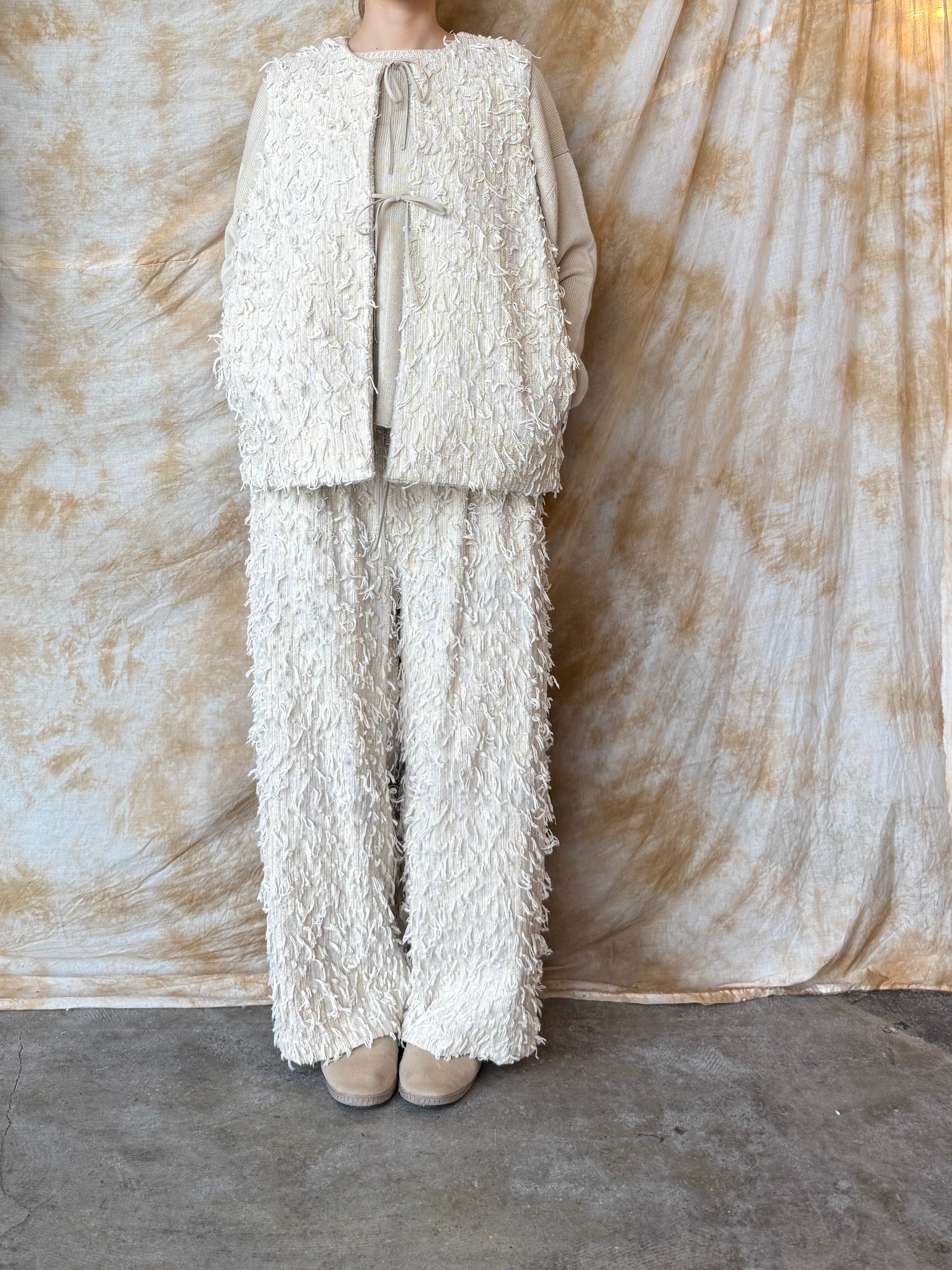 qiri / mineral reversible vest (ライベージュ)