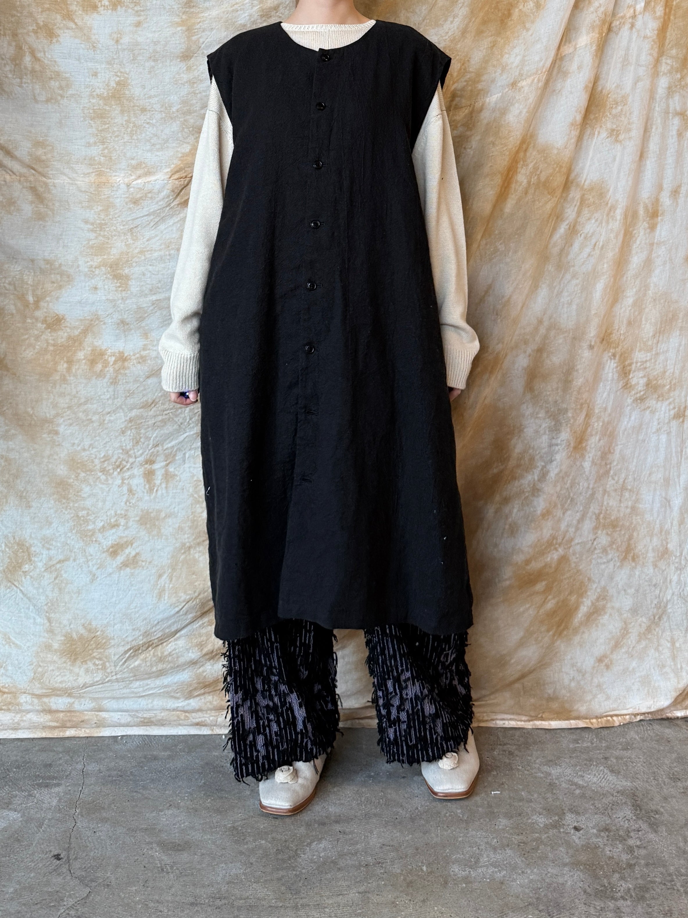 qiri / mineral gather wide pants (クロ)