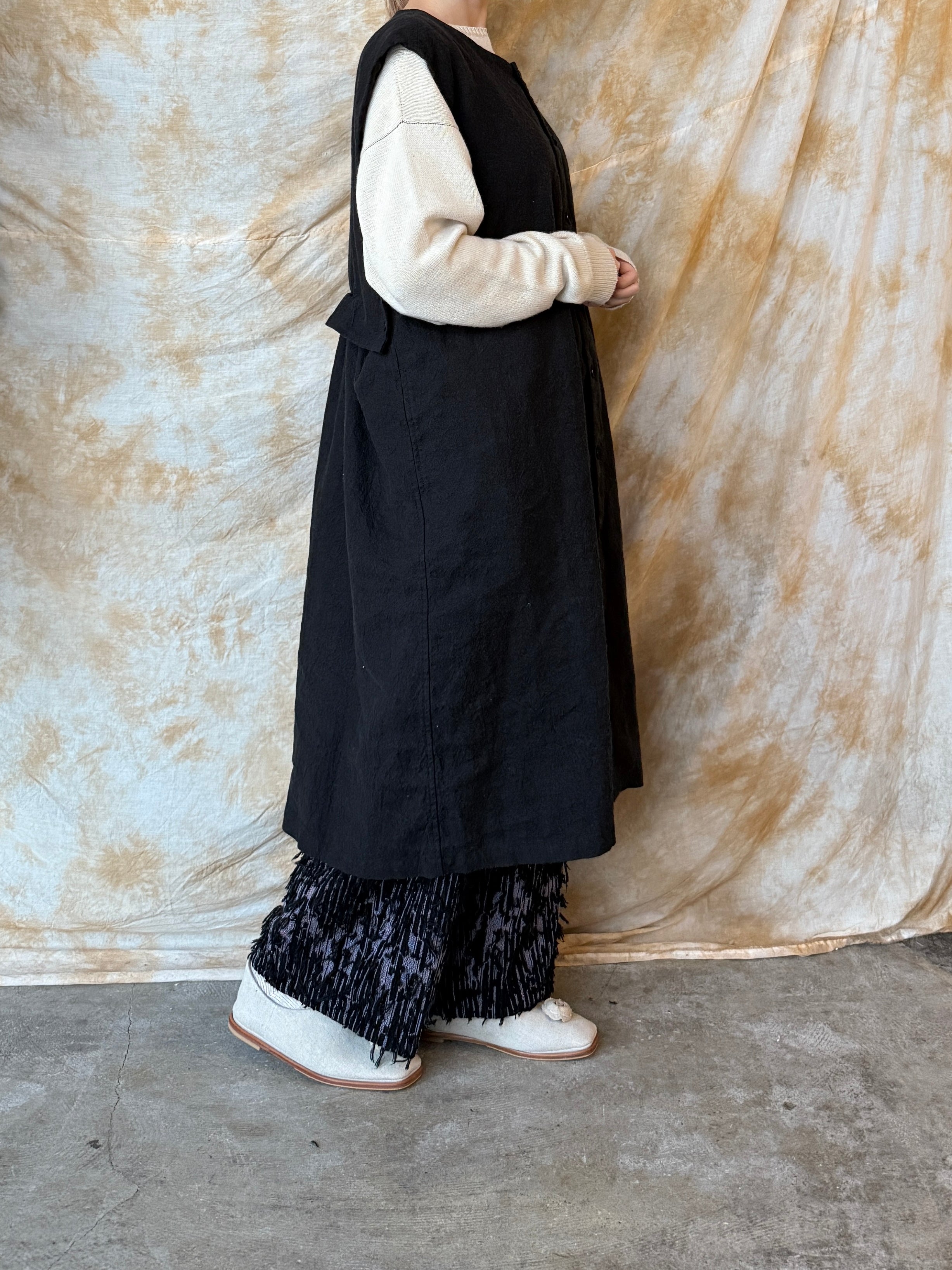 qiri / mineral gather wide pants (クロ)
