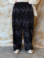qiri / mineral gather wide pants (クロ)