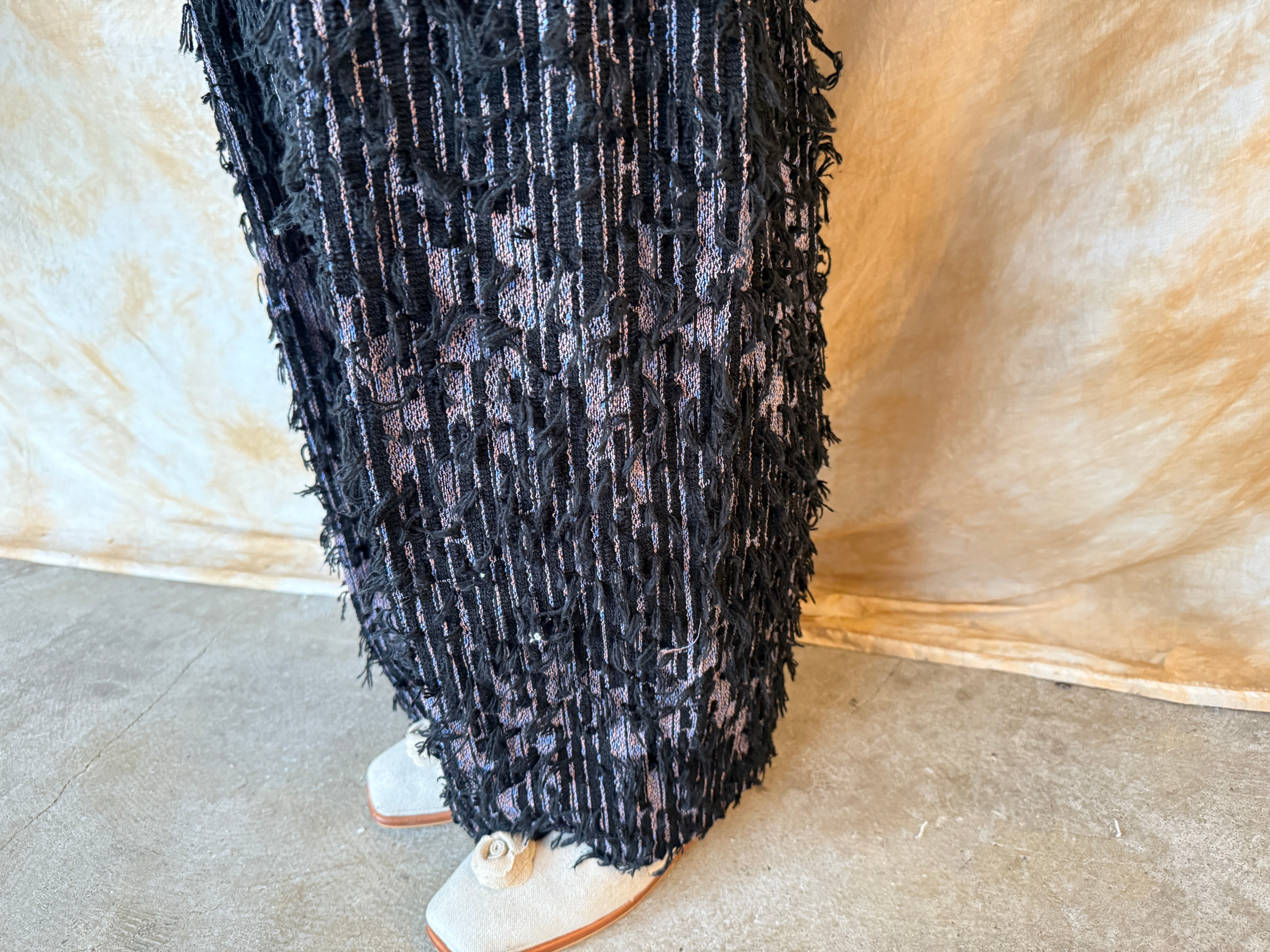 qiri / mineral gather wide pants (クロ)