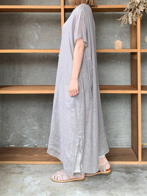 Vlas Blomme / Ramie Lawm ドローストリングスドレス(Gray)