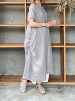 Vlas Blomme / Ramie Lawm ドローストリングスドレス(Gray)