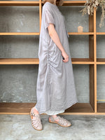 Vlas Blomme / Ramie Lawm ドローストリングスドレス(Gray)