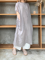 Vlas Blomme / Ramie Lawm ドローストリングスドレス(Gray)