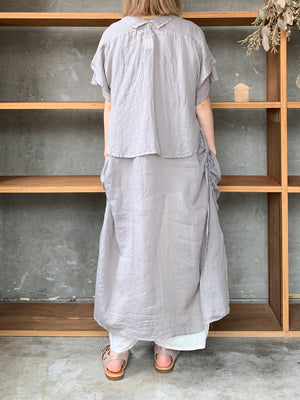 Vlas Blomme / Ramie Lawm サイドオープンブラウス(Gray)