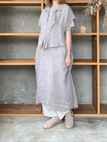 Vlas Blomme / Ramie Lawm サイドオープンブラウス(Gray)