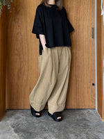 UNIVERSAL TISSU / コンパクトクールローレル天竺 ドルマンスリーブワイドTシャツ（クロ）