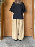 UNIVERSAL TISSU / コンパクトクールローレル天竺 ドルマンスリーブワイドTシャツ（クロ）