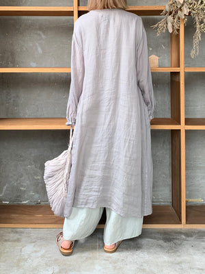 Vlas Blomme / Ramie Lawm 前開きドレス(Gray)