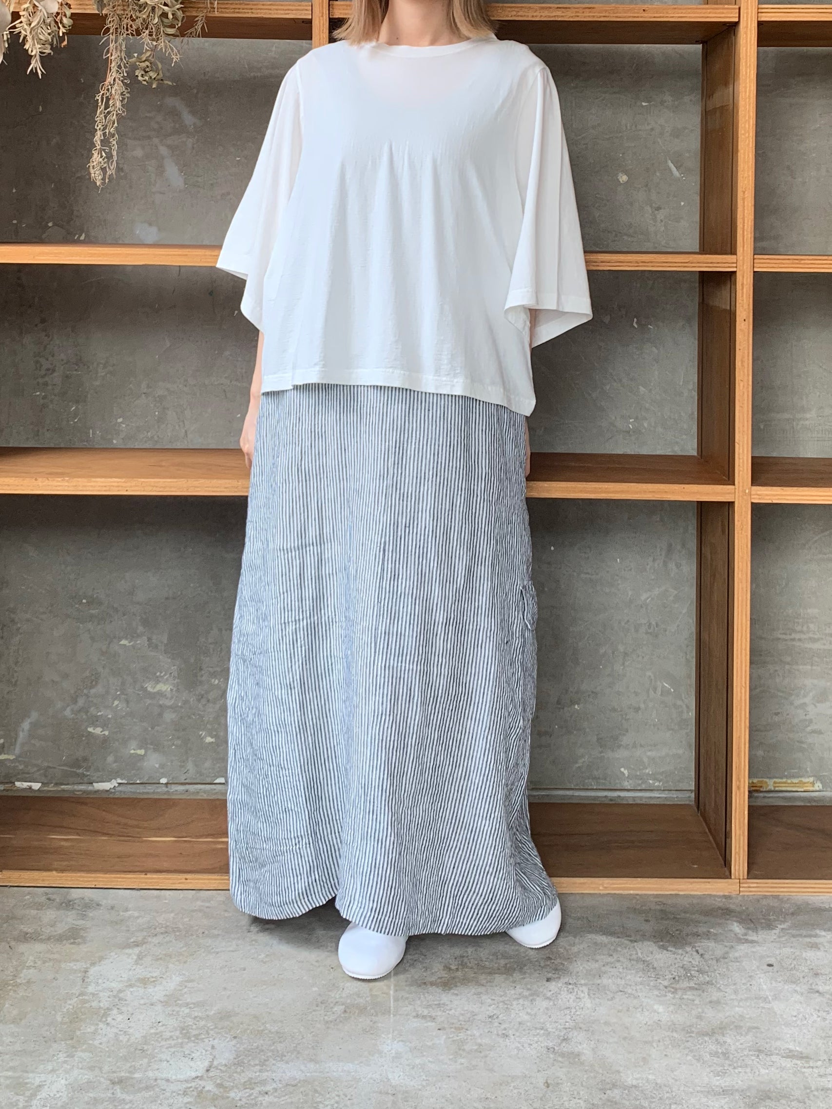 UNIVERSAL SEVEN / COOL強撚天竺 BIGスリーブTシャツ（シロ）