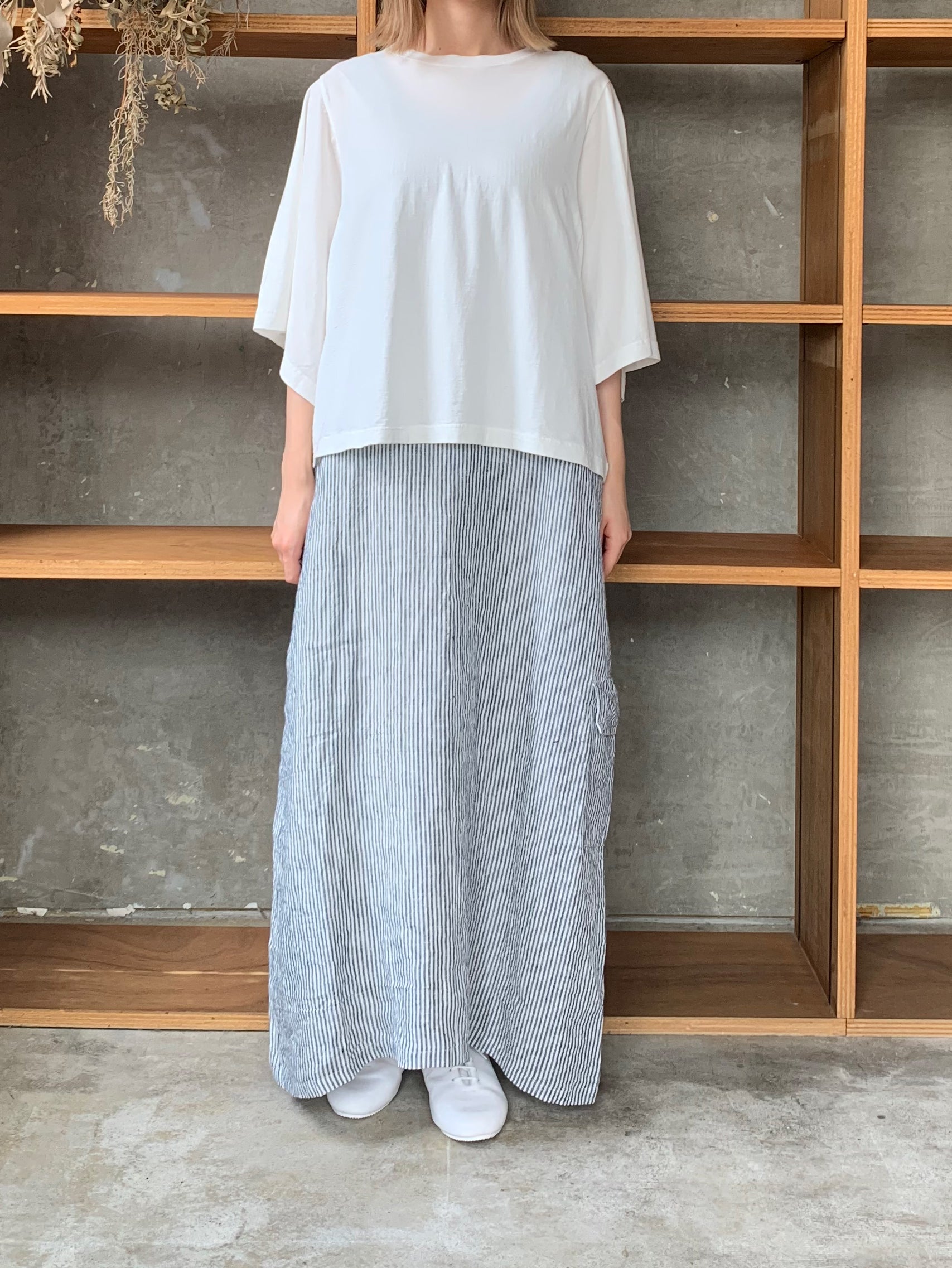 UNIVERSAL SEVEN / COOL強撚天竺 BIGスリーブTシャツ（シロ）