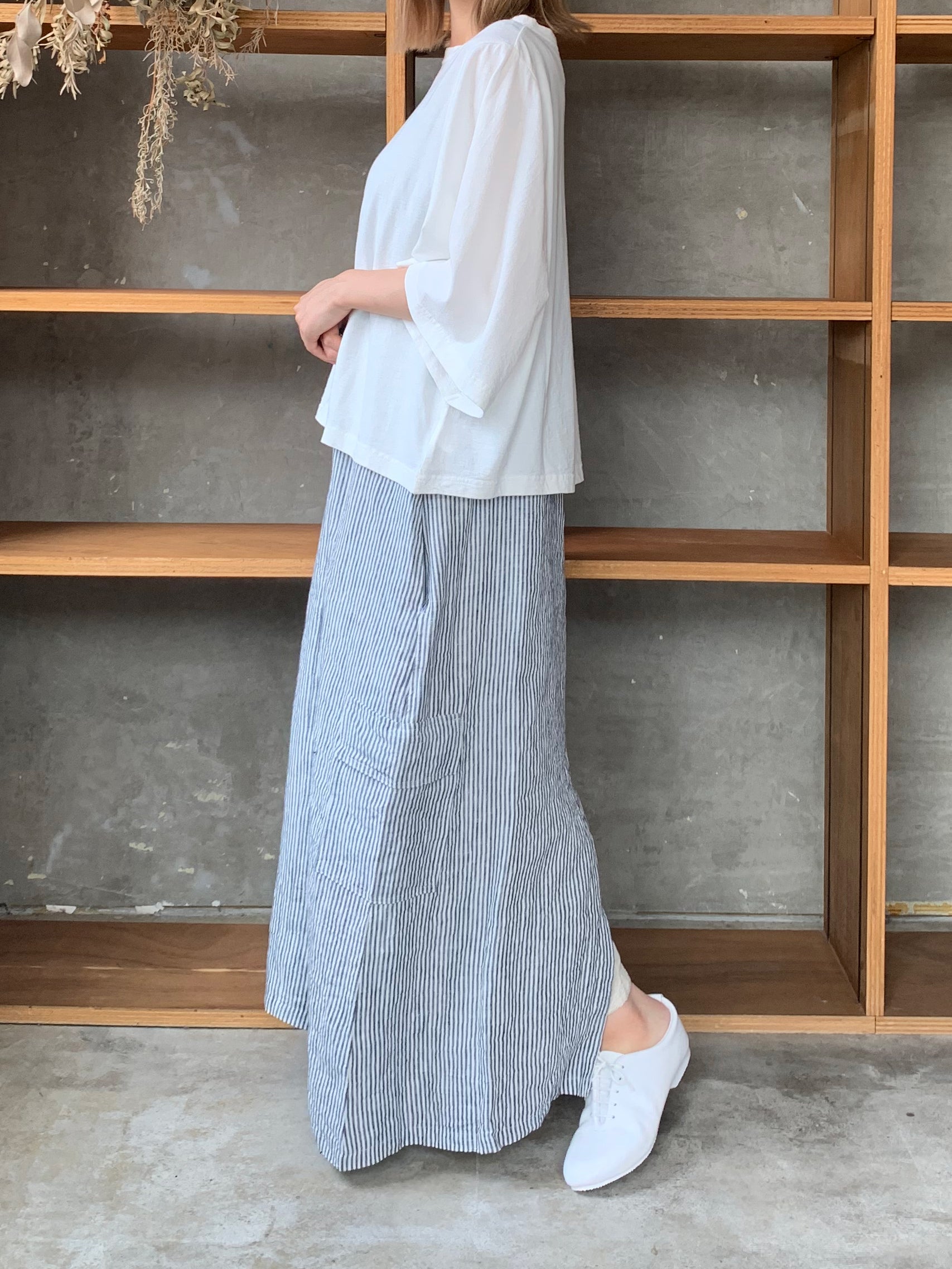 UNIVERSAL SEVEN / COOL強撚天竺 BIGスリーブTシャツ（シロ）