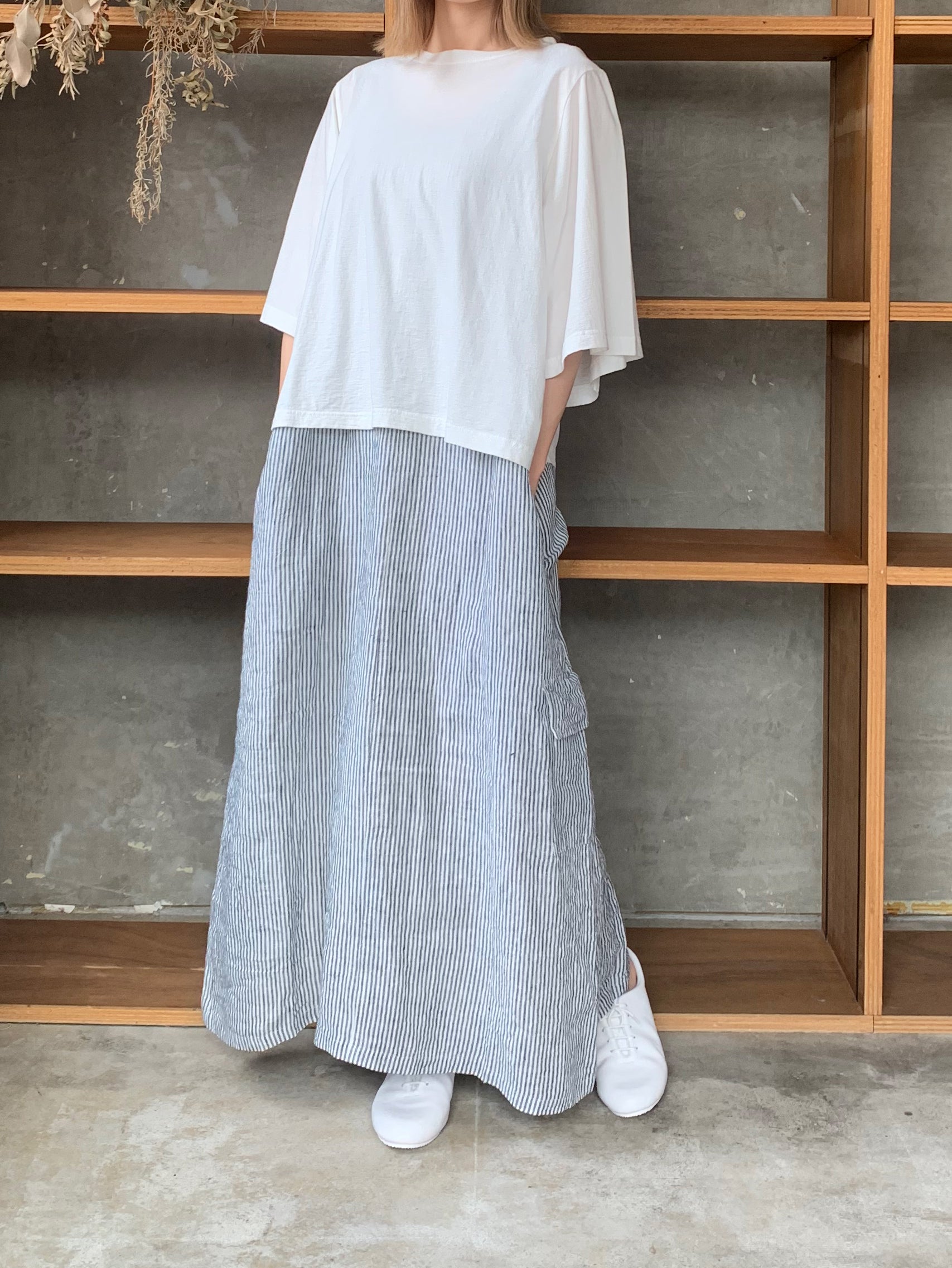 UNIVERSAL SEVEN / COOL強撚天竺 BIGスリーブTシャツ（シロ）