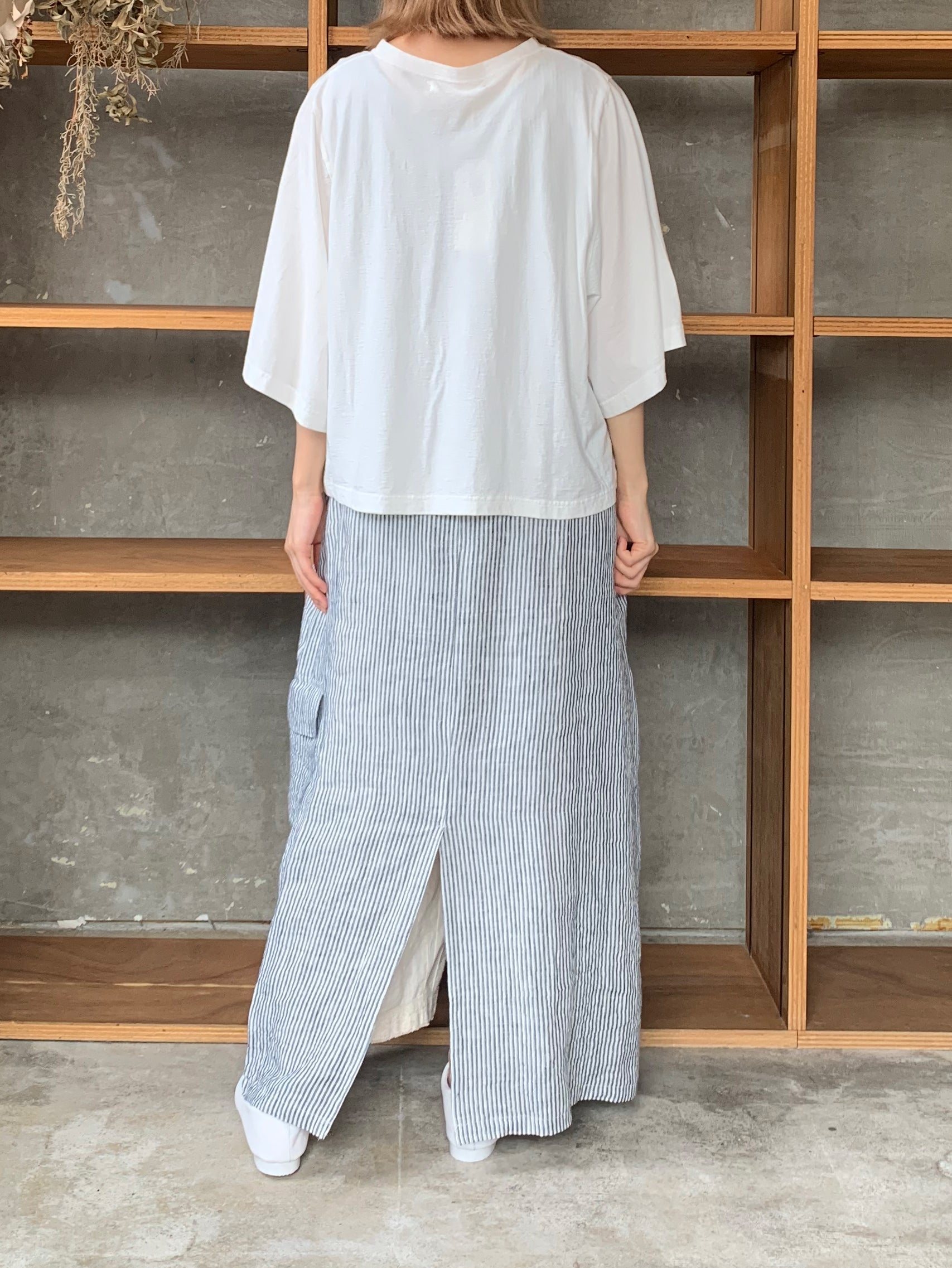 UNIVERSAL SEVEN / COOL強撚天竺 BIGスリーブTシャツ（シロ）