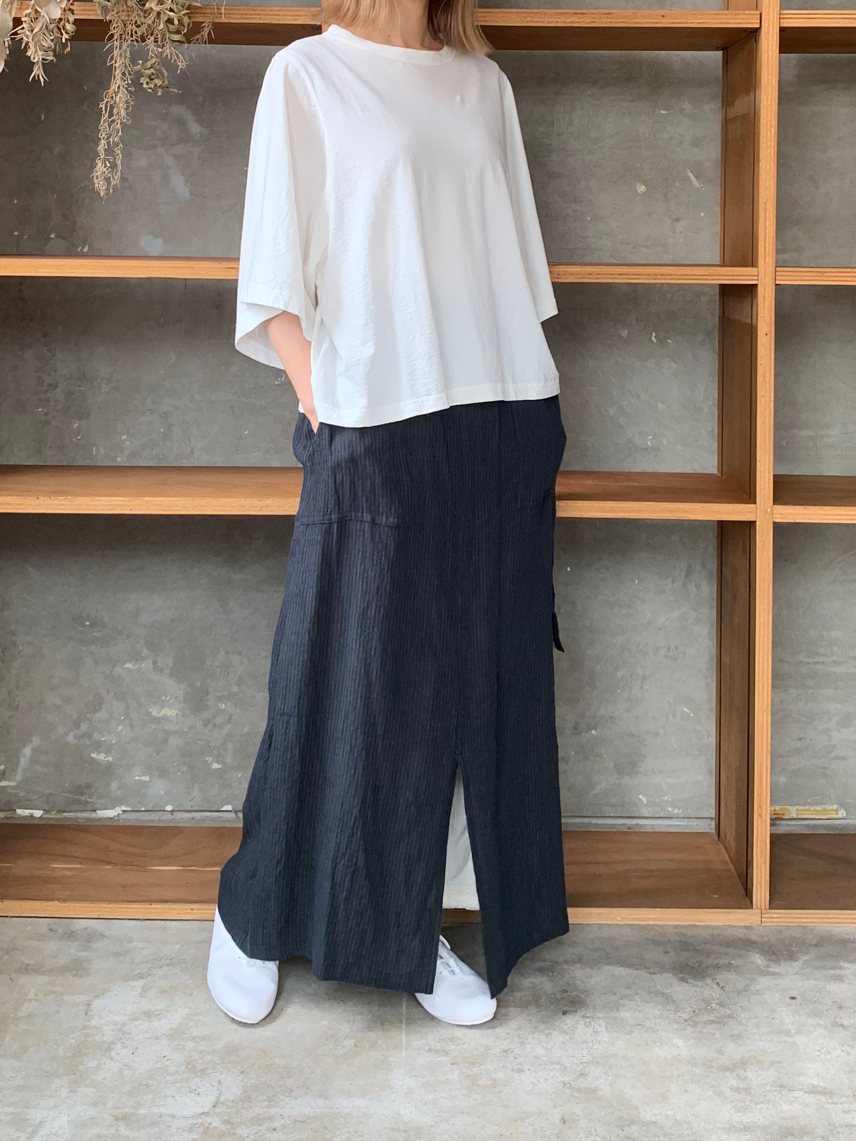 UNIVERSAL SEVEN / COOL強撚天竺 BIGスリーブTシャツ（シロ）