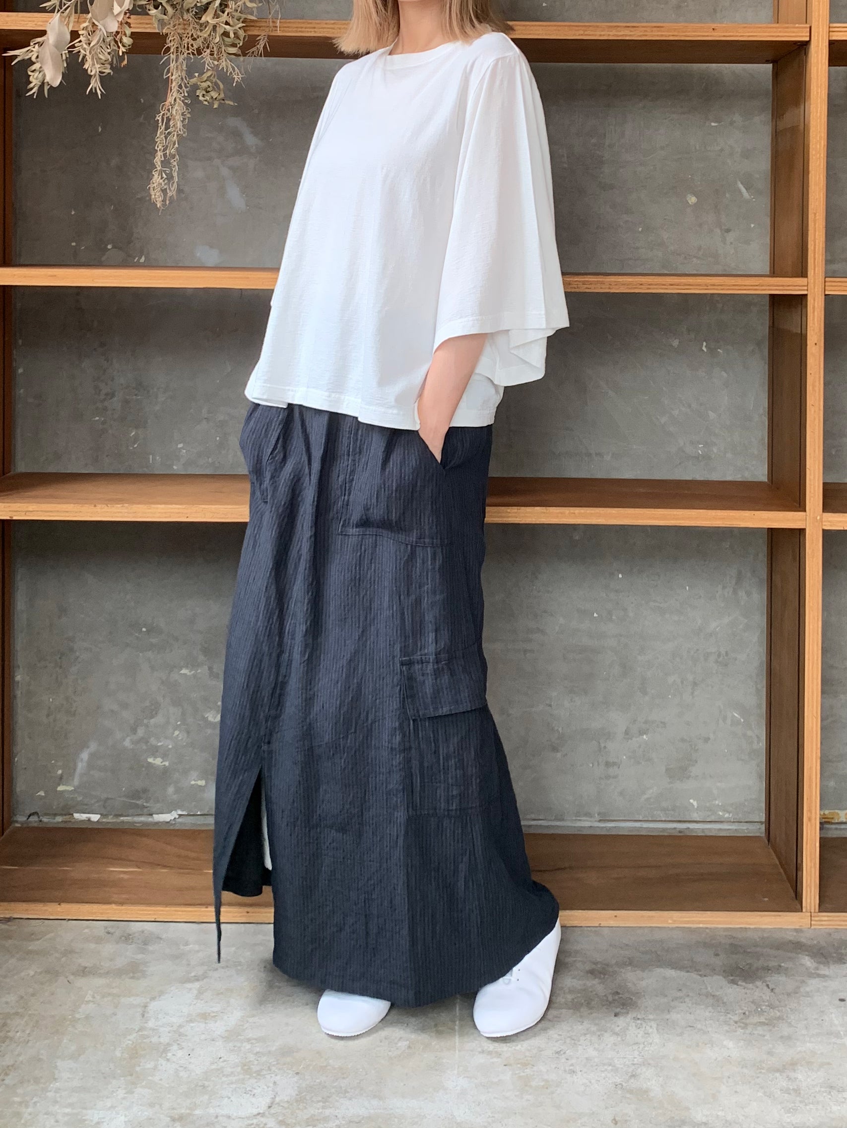 UNIVERSAL SEVEN / COOL強撚天竺 BIGスリーブTシャツ（シロ）