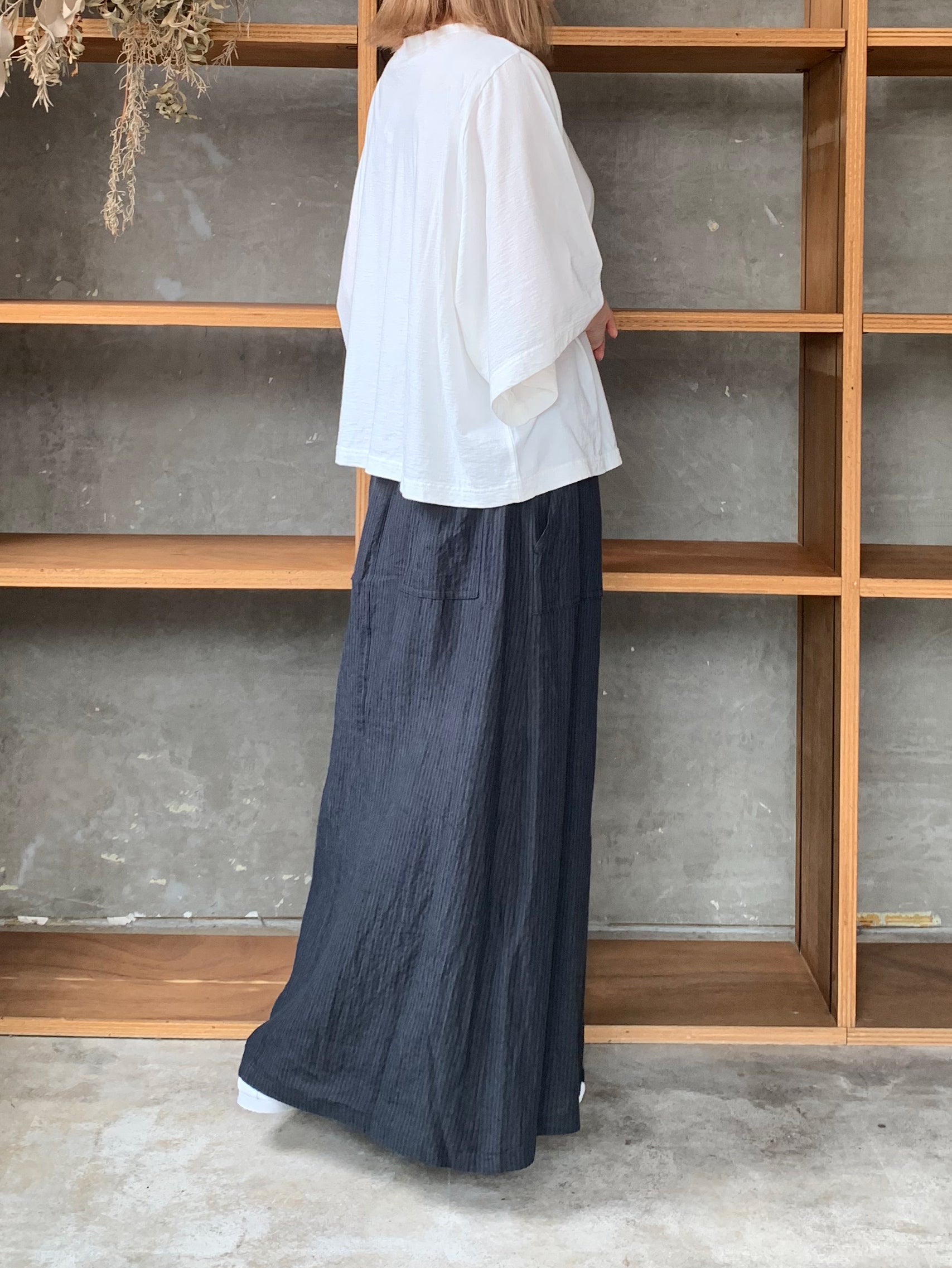 UNIVERSAL SEVEN / COOL強撚天竺 BIGスリーブTシャツ（シロ）