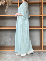qiri / trees embroidery frill one-piece (ミント)
