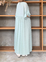 qiri / trees embroidery frill one-piece (ミント)