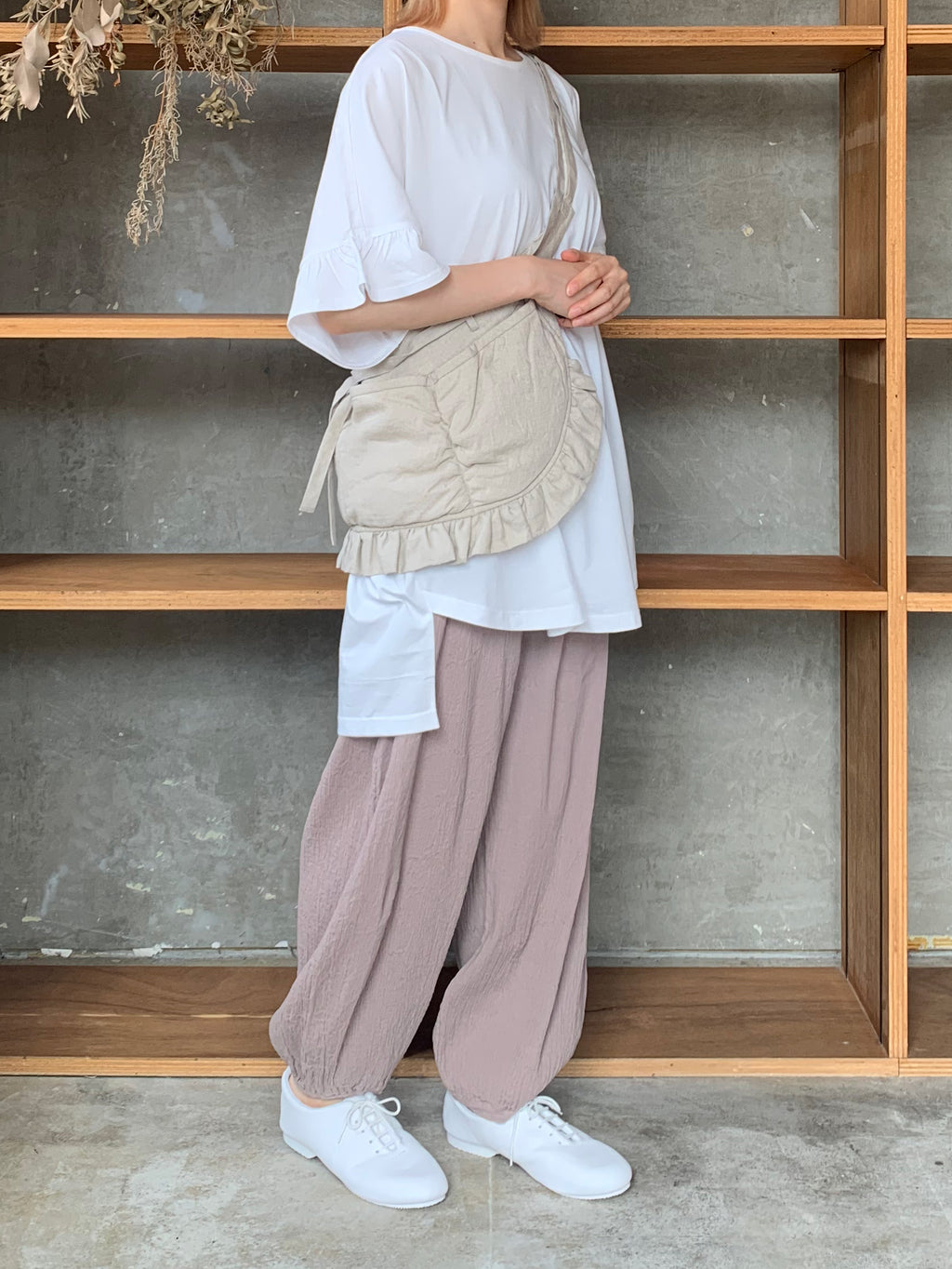 gasa フリルギャザーワイドパンツ gasa フリルギャザーワイドパンツ
