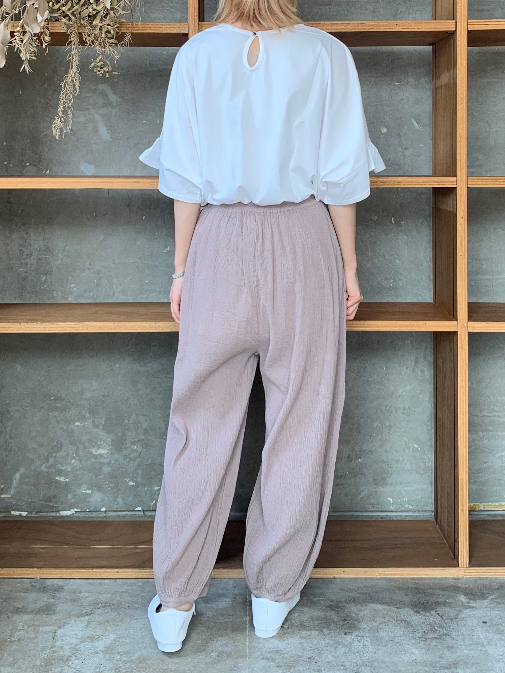 GASA*/ 溢れる笑顔　パンツ (pink gray)
