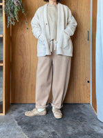 TISSU / ボア スナップ釦カーディガン（アイボリー）