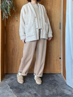 TISSU / ボア スナップ釦カーディガン（アイボリー）