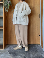 TISSU / ボア スナップ釦カーディガン（アイボリー）