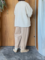 TISSU / ボア スナップ釦カーディガン（アイボリー）