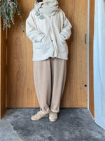 TISSU / ボア スナップ釦カーディガン（アイボリー）