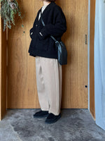 TISSU / ボア スナップ釦カーディガン（クロ）