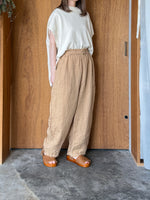 tumugu / ソリトリネン×コットンリネンボイルガーゼ ラップスカート付パンツ（CAMEL）