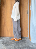 tumugu / ソリトリネン×コットンリネンボイルガーゼ ラップスカート付パンツ（GRAY）