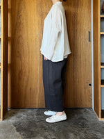 Vlas Blomme / Washed Light Linen ワイドシャツ (L.Beige)