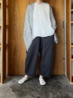 Vlas Blomme / Washed Light Linen ワイドシャツ (L.Beige)