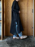 Vlas Blomme / Washed Light Linen カフタンロングシャツ (D.Charcoal)